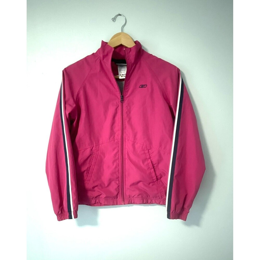 Reebok Pink Navy/White‎ Trim Windbreaker Jacket Women's S